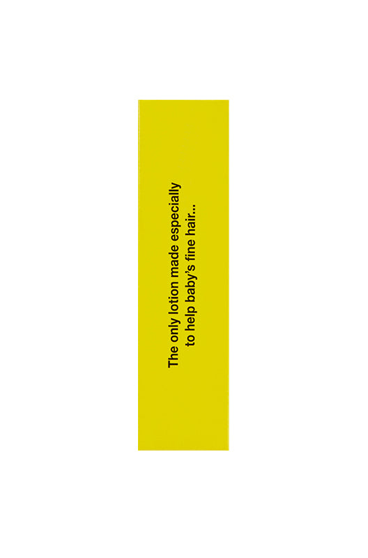 Side view of Baby Hair Lotion box, displaying text about benefits for fine baby hair.