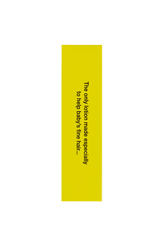 Side view of Baby Hair Lotion box, displaying text about benefits for fine baby hair.