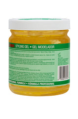 Back view of Clubman Pinaud Super Hold Styling Gel, highlighting its non-sticky, flake-free formula.