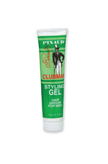 Clubman Pinaud Styling Gel in a 3.75 oz. tube, lightweight formula for men’s hair grooming and styling.