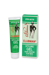 Clubman Pinaud Styling Gel in a 3.75 oz. tube with box packaging, ideal for easy application and controlled styling.