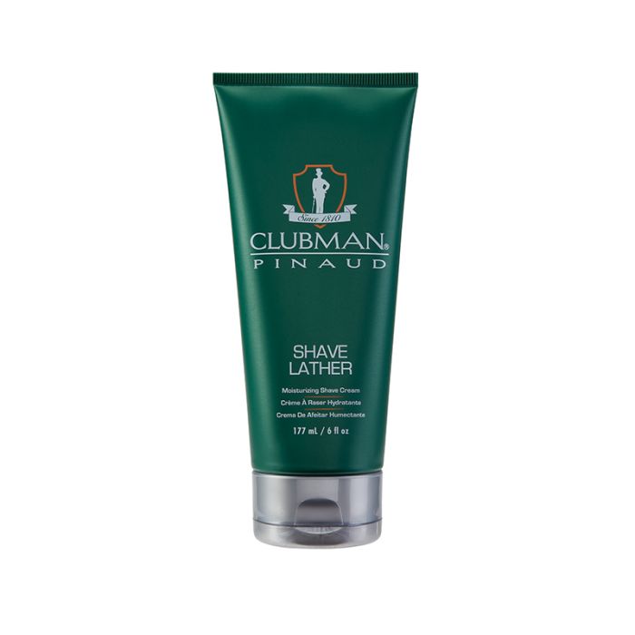 Clubman Shave Lather - 6oz Tube - Moisturizing shave cream in a green tube, providing a rich, foamy lather for a smooth and comfortable shave.