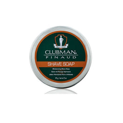 Clubman Shave Soap - 2oz Tin - Moisturizing shave soap in a classic metal tin, designed for a rich lather and smooth shaving experience.