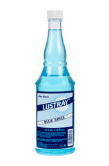 Lustray Blue Spice After Shave in a blue bottle, bold and invigorating scent for a cool and refreshing post-shave finish.