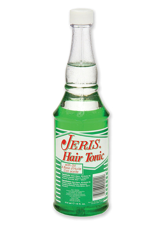 Jeris Hair Tonic with oil, conditioning formula enriched with oil for added shine and scalp nourishment.