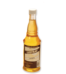 Lustray Spice After Shave in an amber bottle, classic warm and spicy scent for a refreshing post-shave experience.